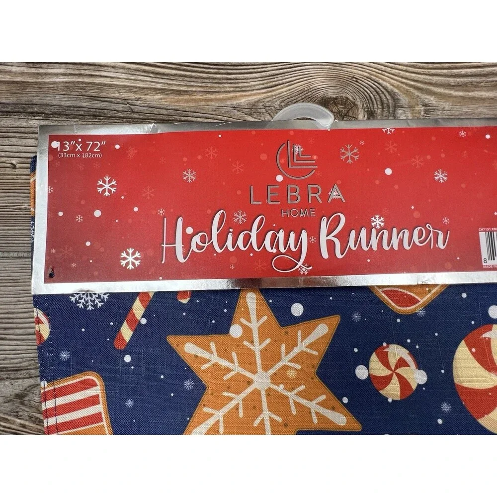 Libra Home Christmas Holiday Table Runner And‎ Placemats Lot Cut-Out Cookie